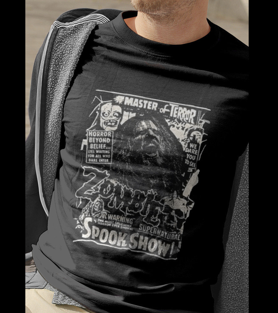 Rob Zombie Master Of Terror Spook Show Horror Beyond Belief Supernatural Warning T-Shirt