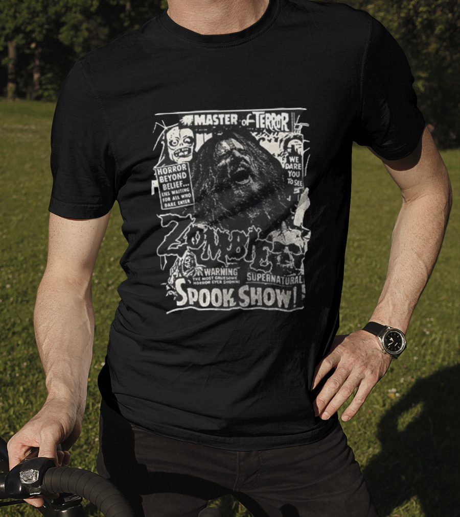 Rob Zombie Master Of Terror Spook Show Horror Beyond Belief Supernatural Warning T-Shirt