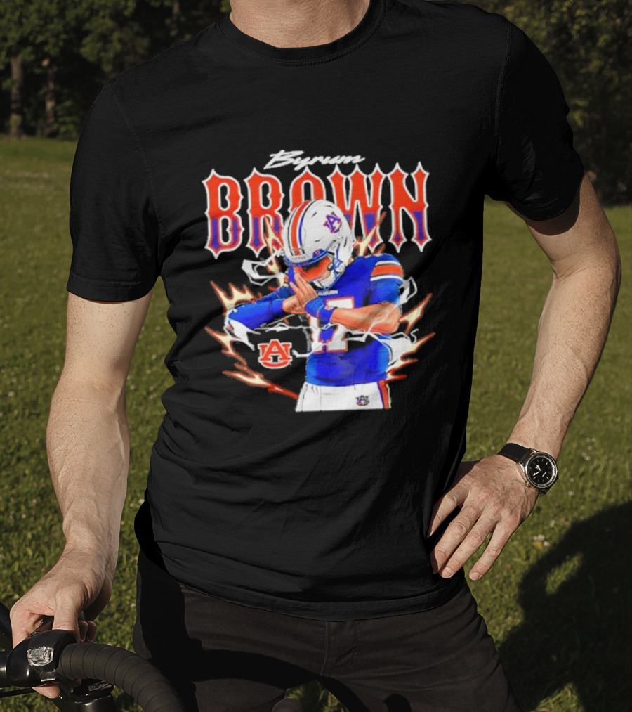 Auburn Tigers Byrum Brown Football Player Comic T-Shirt