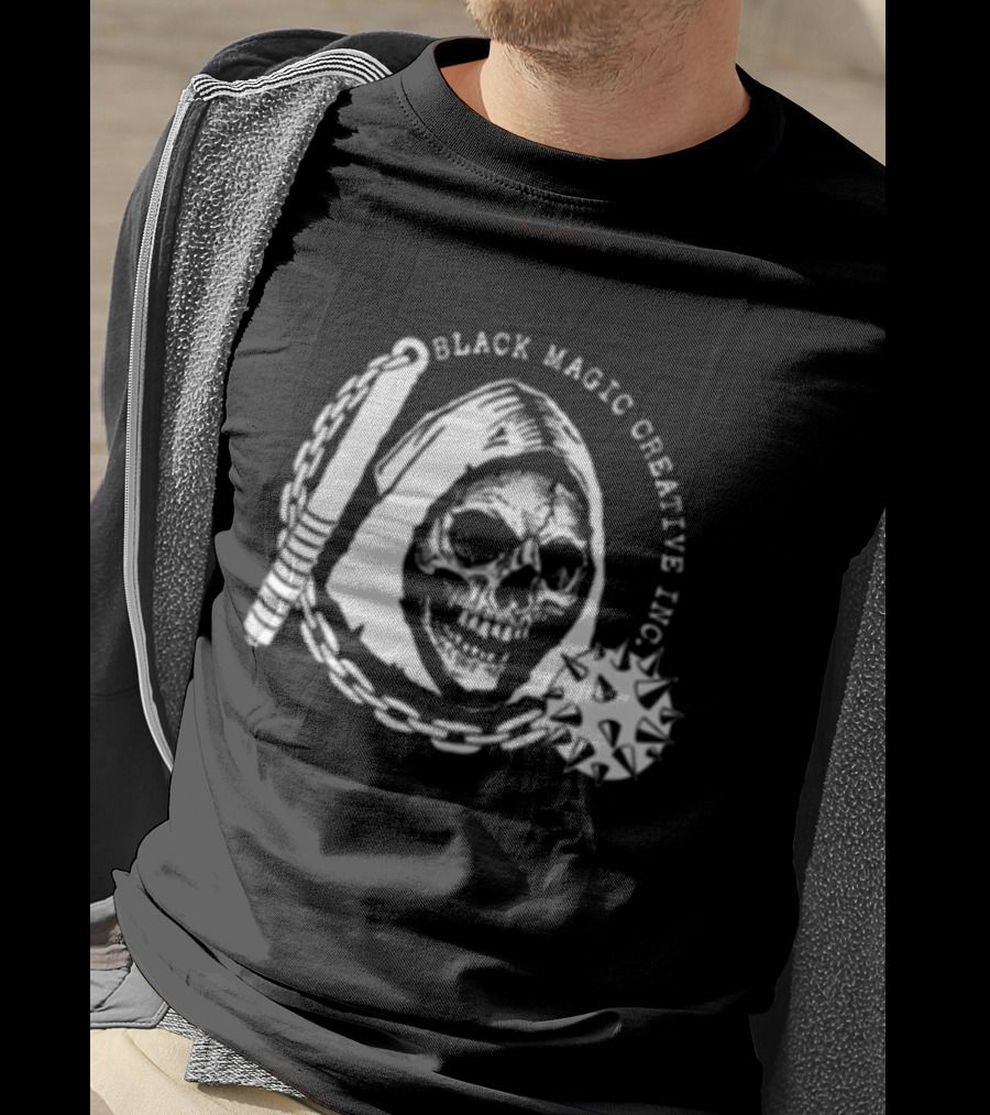 Black Magic Creative Inc Skull And Chain T-Shirt
