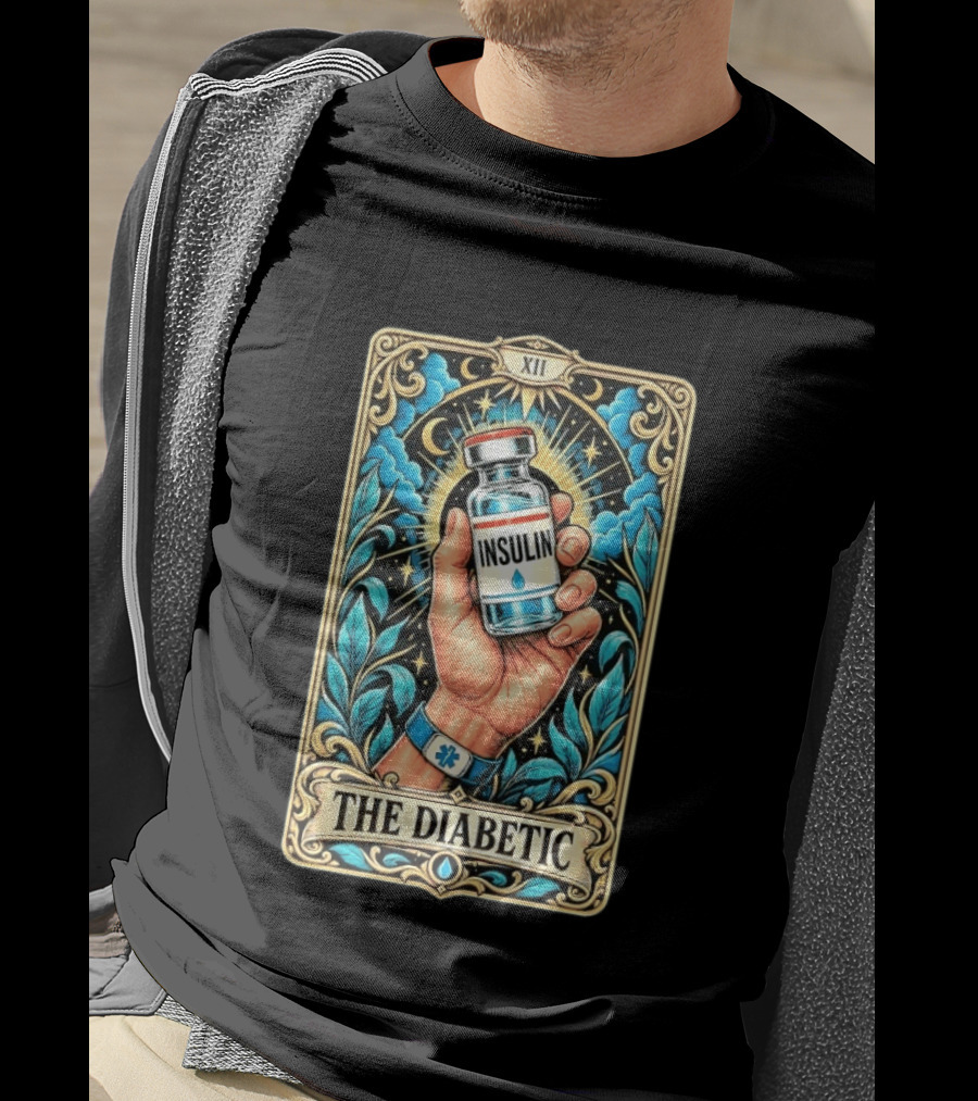 The Diabetic Tarot Card Insulin Vial Magic Hand XII T-Shirt