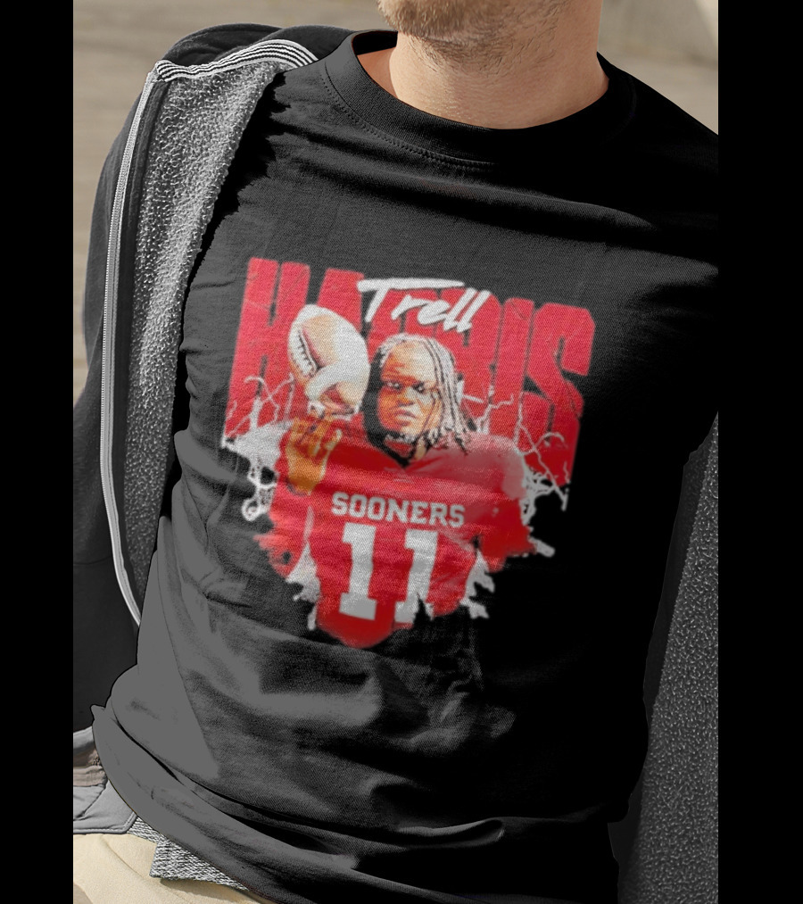 Trell Harris Oklahoma Sooners NCAA Football Player 11 Lightning T-Shirt