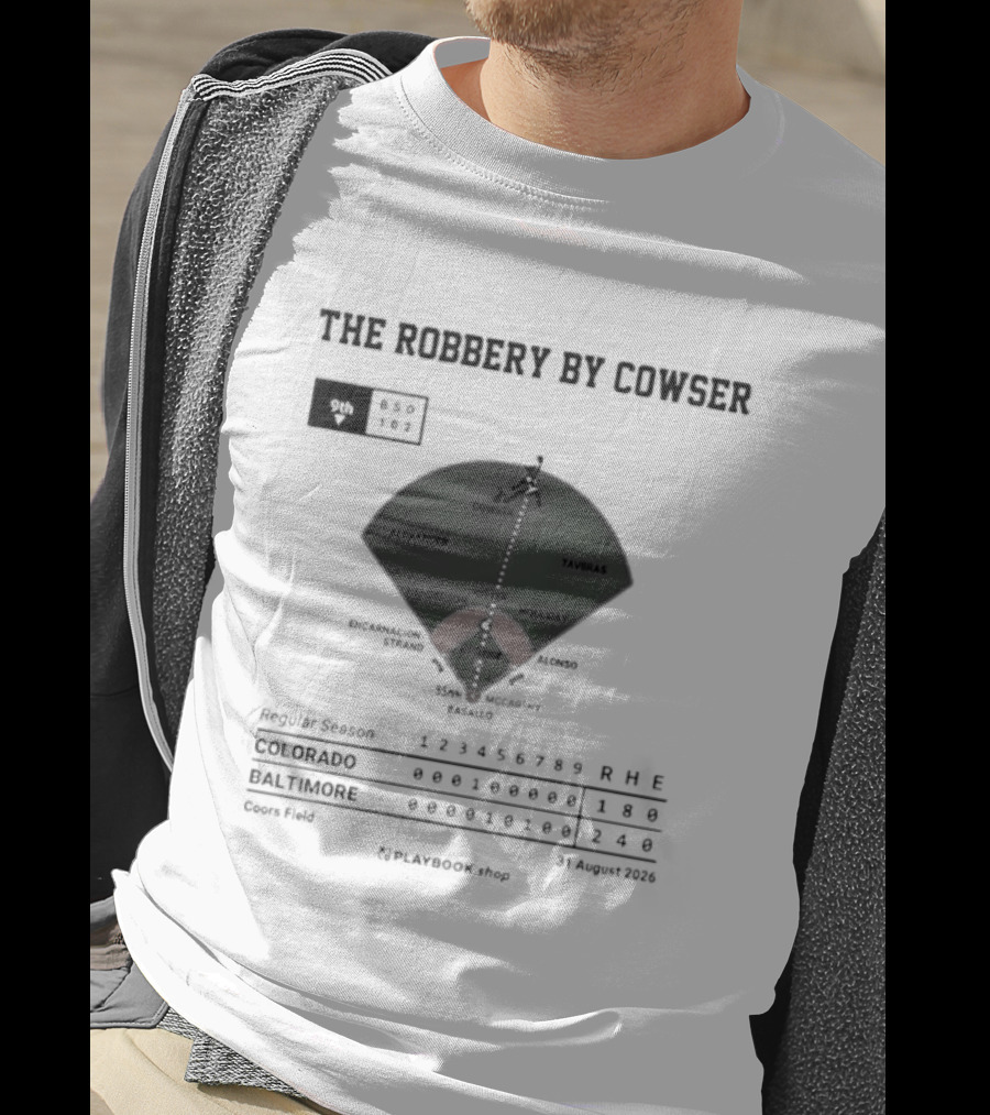 Colton Cowser The Robbery By Cowser Baltimore Baseball Stadium Layout T-Shirt