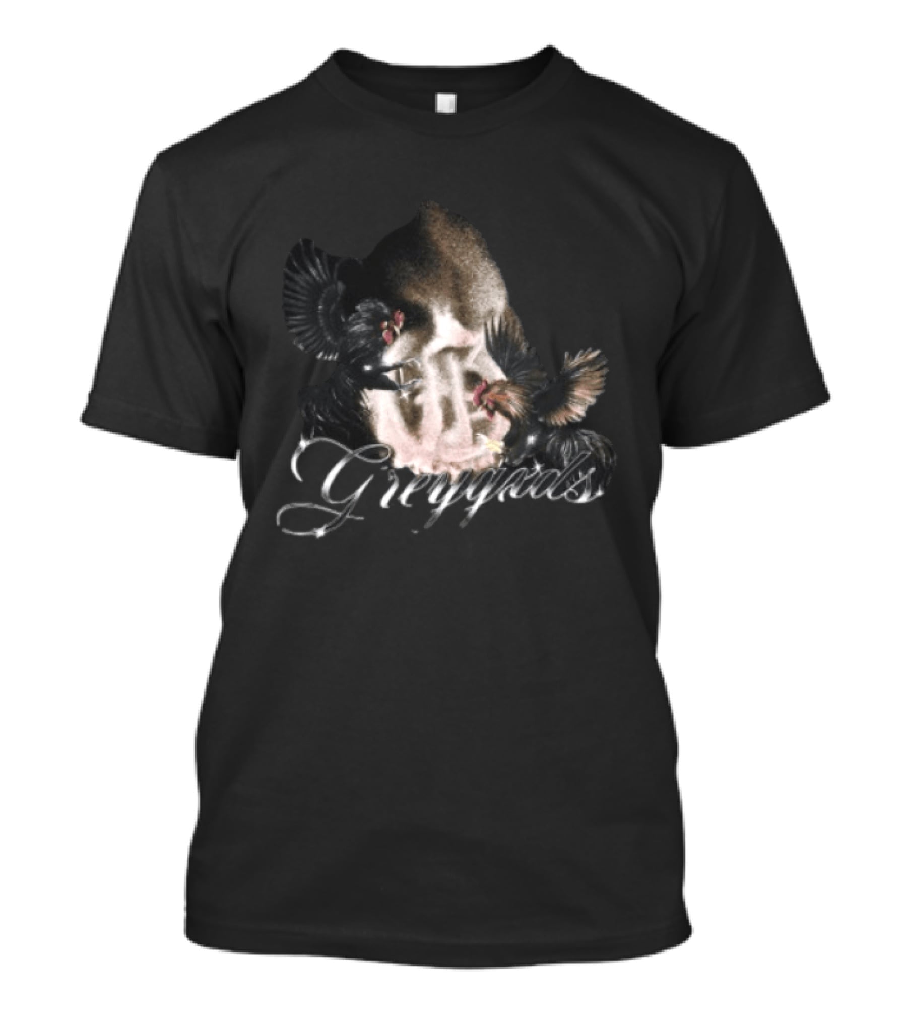 Greygxds Store Gallera Black Rooster T-Shirt