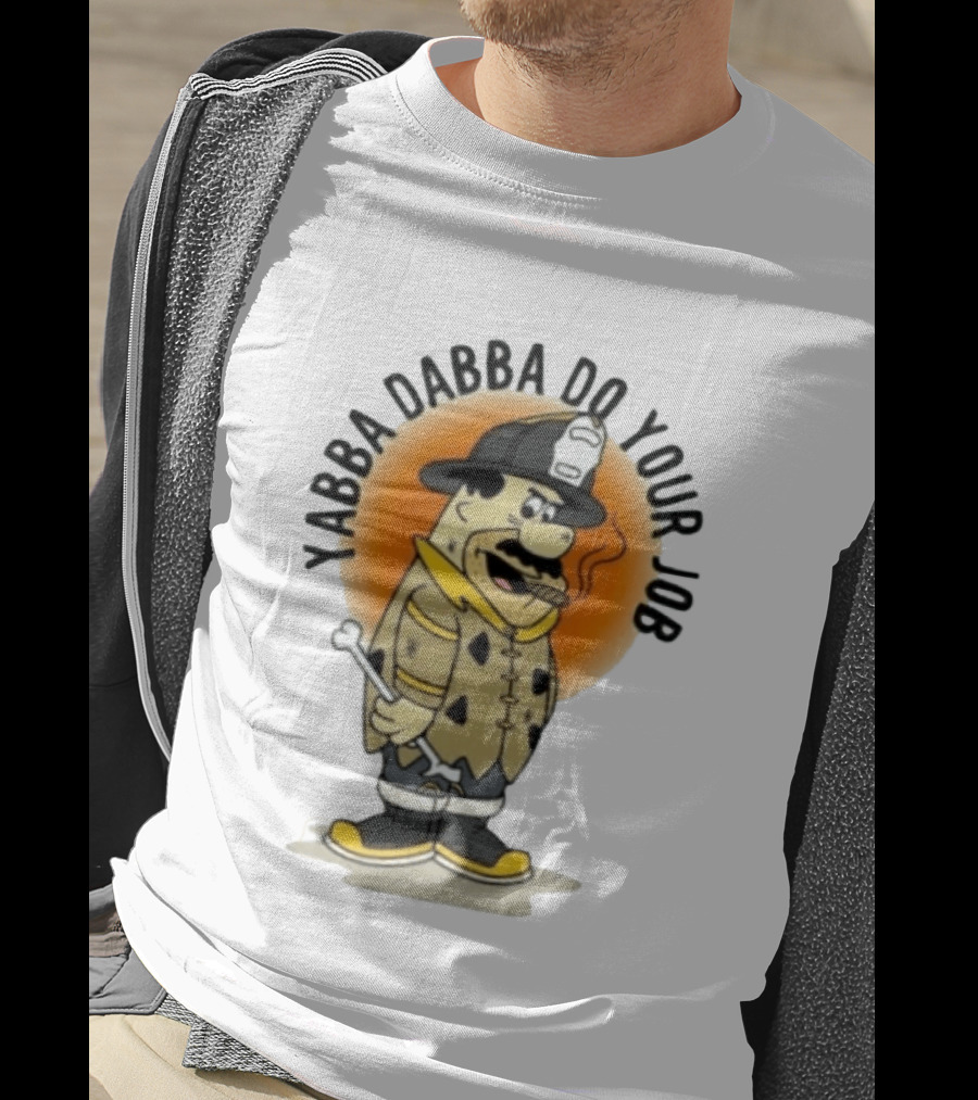 Flintstones Firefighter Yabba Dabba Do Your Job Smoking Cartoon T-Shirt