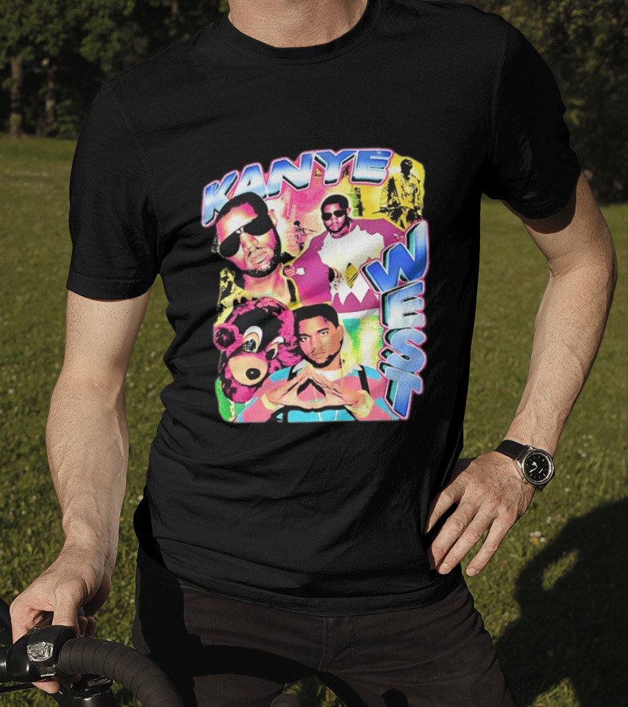 Kanye West Vintage Yeezy Bear Collage Hip Hop Rap Legend T-Shirt
