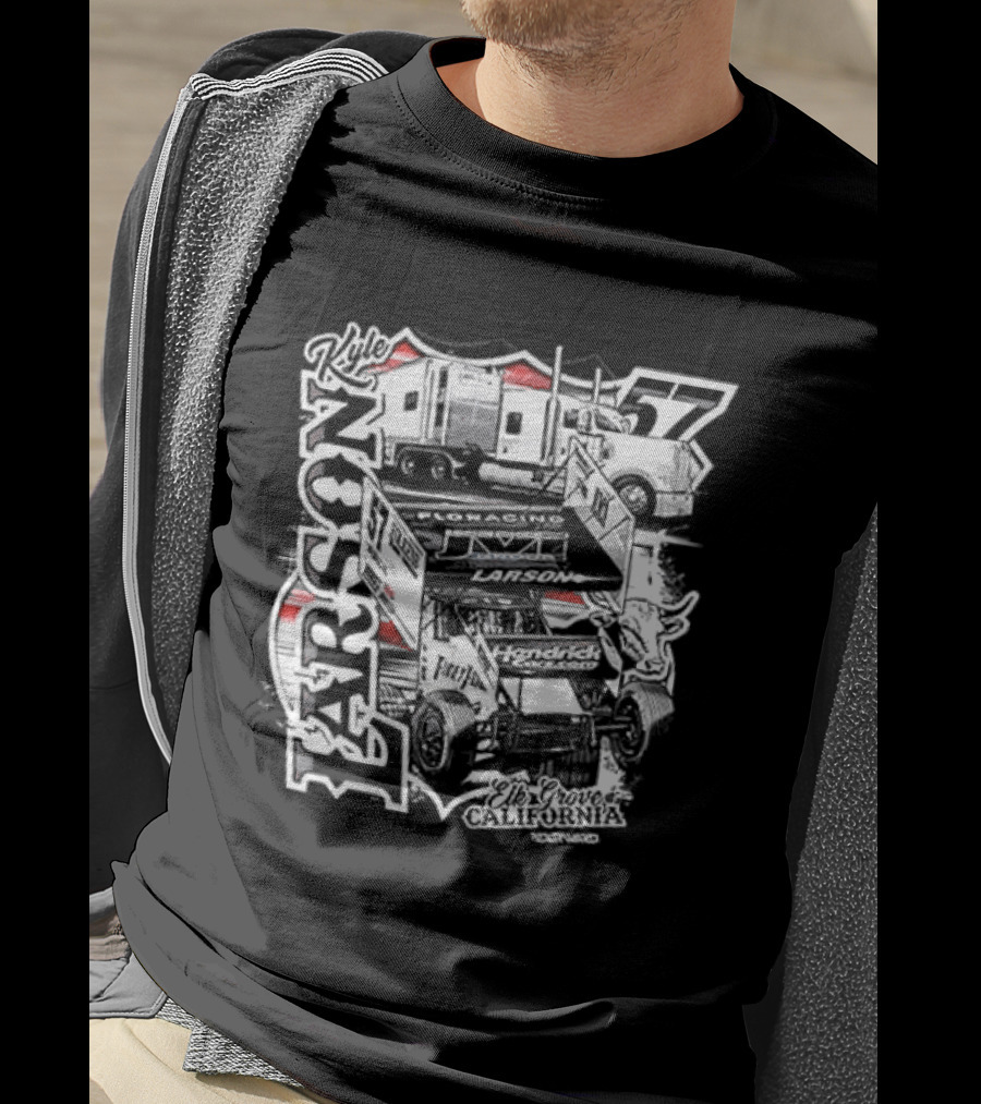 Kyle Larson 57 Hauler Elk Grove California Racing Team T-Shirt