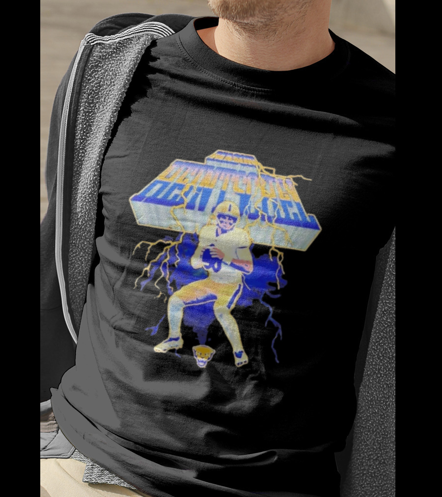 Pittsburgh Panthers NCAA Football Mason Heintschel Lightning T-Shirt
