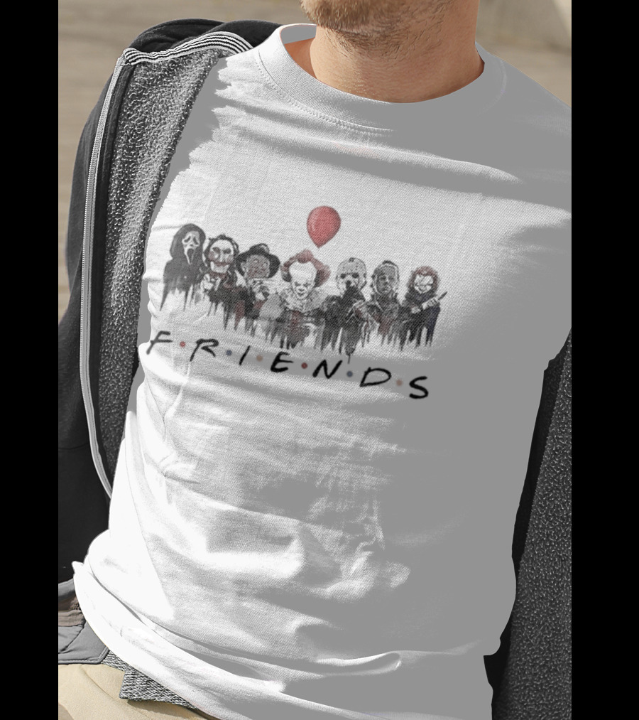 Halloween 2026 Horror Characters Friends Red Balloon Collection T-Shirt