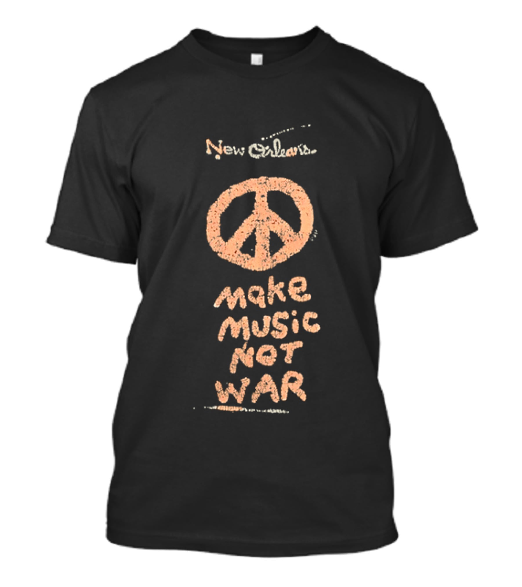 New Orleans Peace Sign Make Music Not War T-Shirt