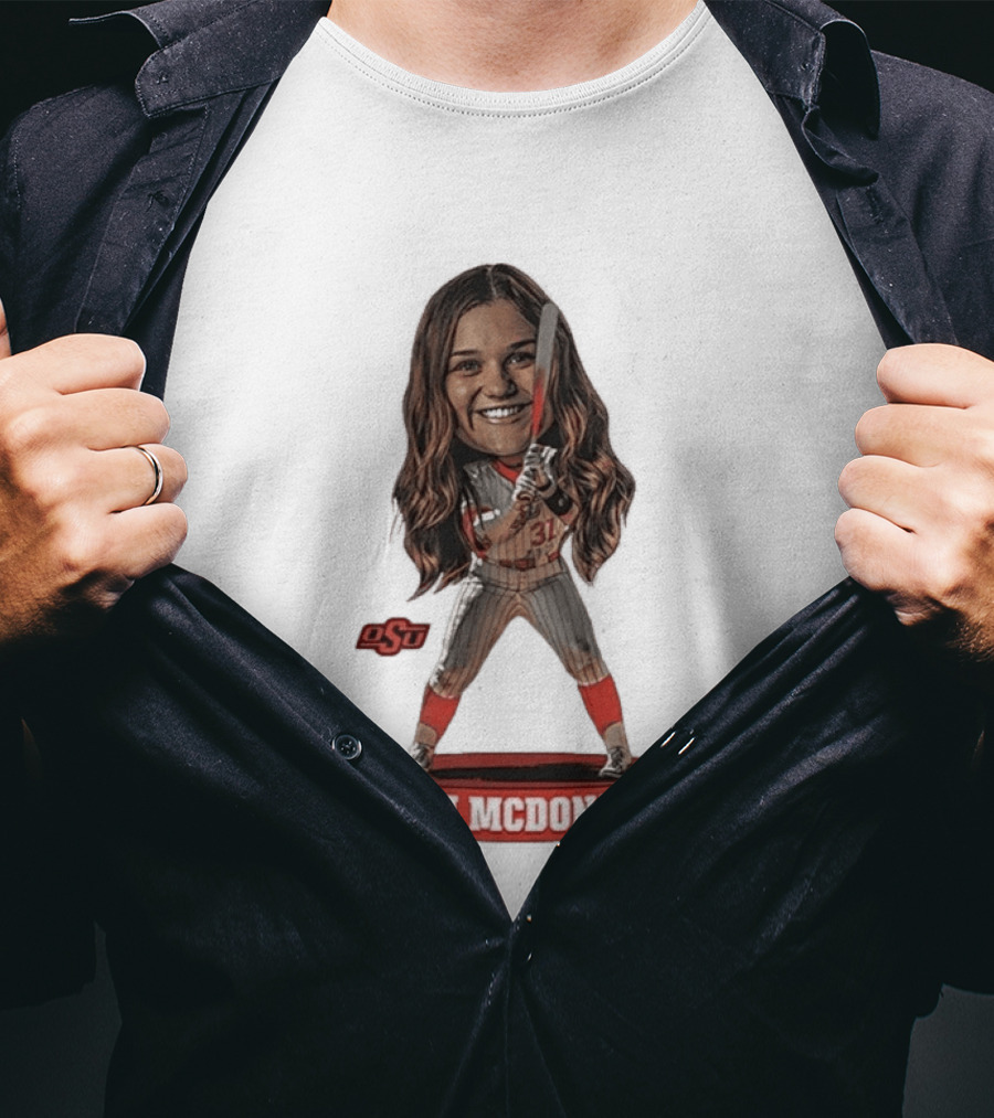 Lexi McDonald Oklahoma State Softball OSU Athlete Caricature T-Shirt