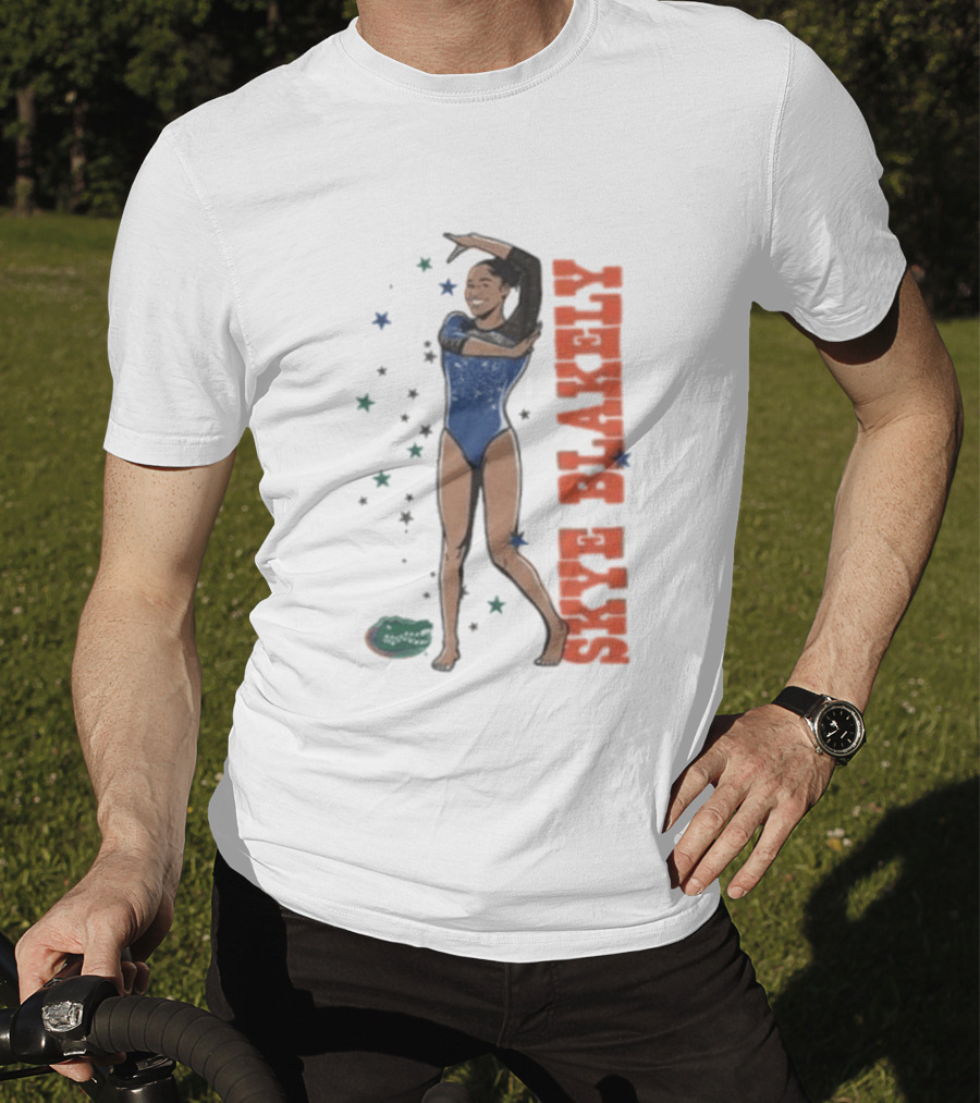 Skye Blakely Florida Gymnastics Blue Leotard Star T-Shirt