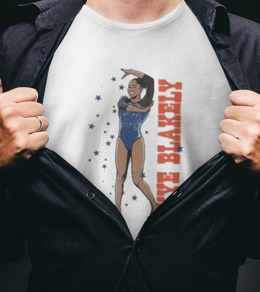 Skye Blakely Florida Gymnastics Blue Leotard Star T-Shirt