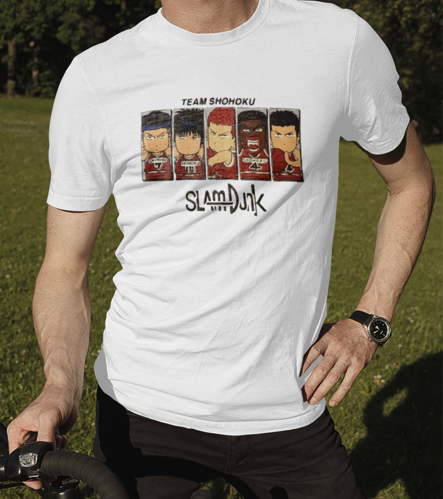 Team Shohoku Slam Dunk Sakuragi Hanamichi Rukawa Kaede Akagi Takenori Miyagi Ryota T-Shirt