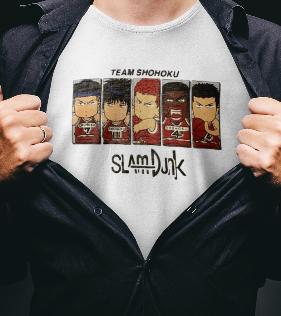 Team Shohoku Slam Dunk Sakuragi Hanamichi Rukawa Kaede Akagi Takenori Miyagi Ryota T-Shirt