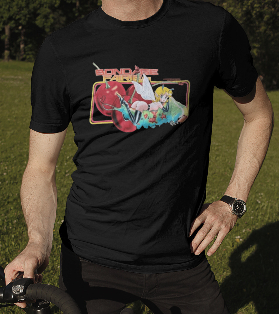Bondage Fairies Anime Fairy On Caterpillar With Cherries T-Shirt