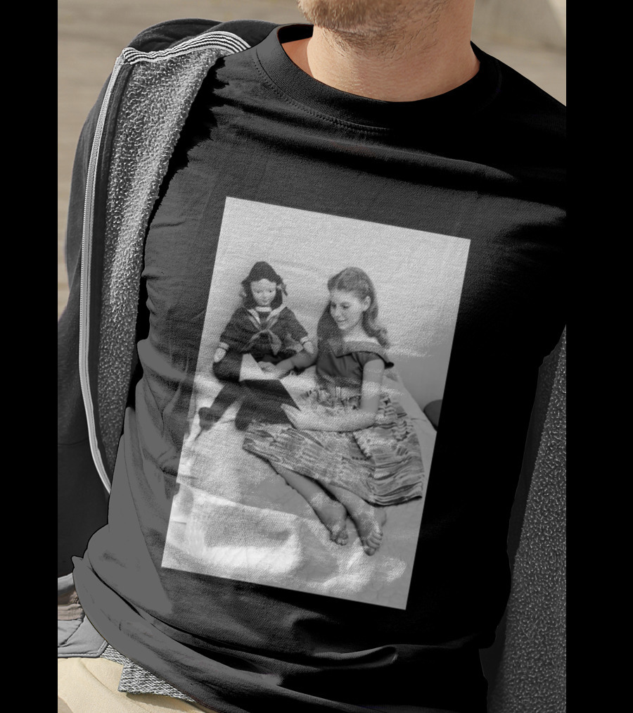 Robin Morgan Young Girl Reading With Doll Vintage Photograph T-Shirt
