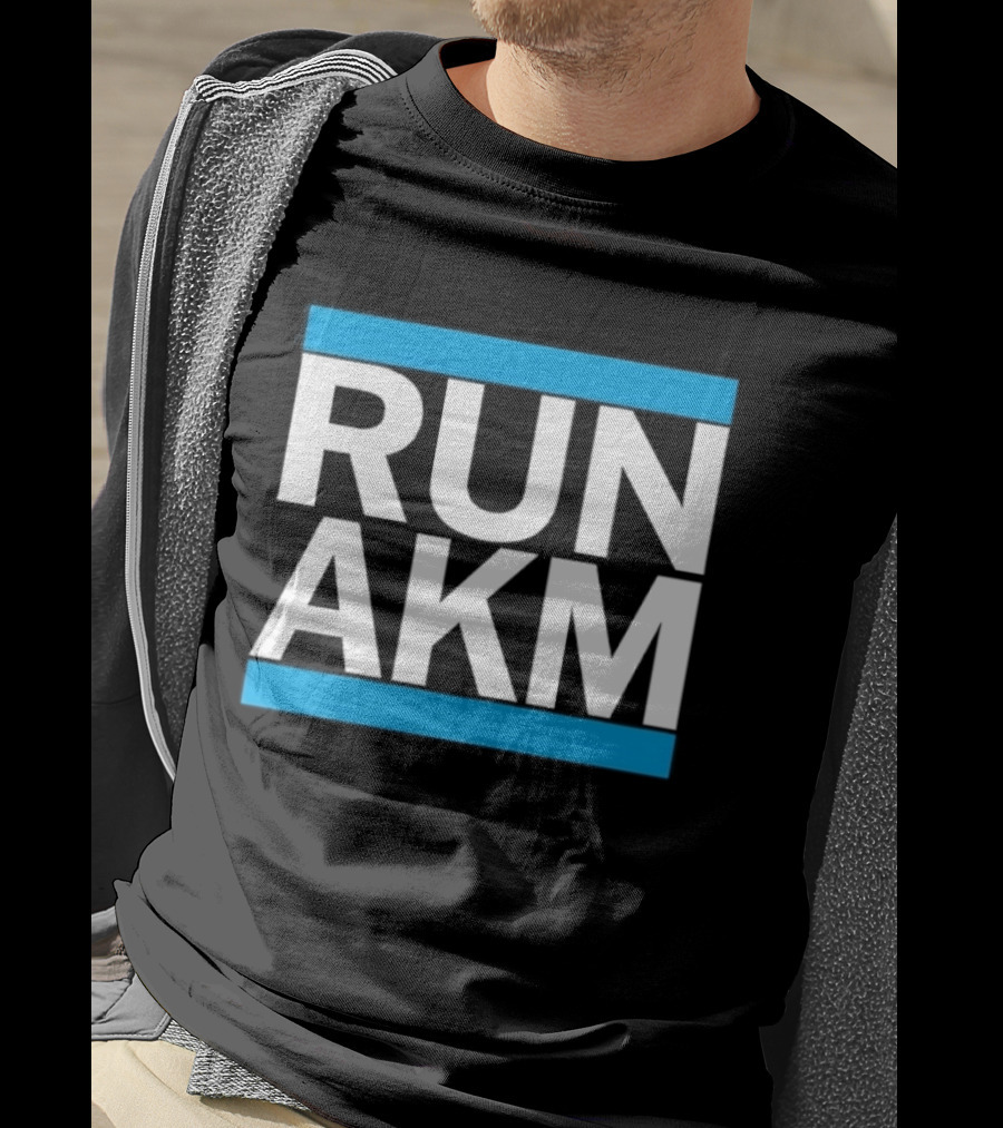 RUN AKM Streetwear Bold Typography Fashion T-Shirt