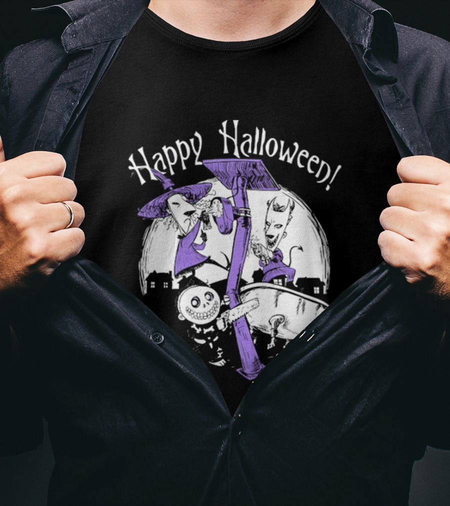 Happy Halloween Lock Shock And Barrel The Nightmare Before Christmas T-Shirt
