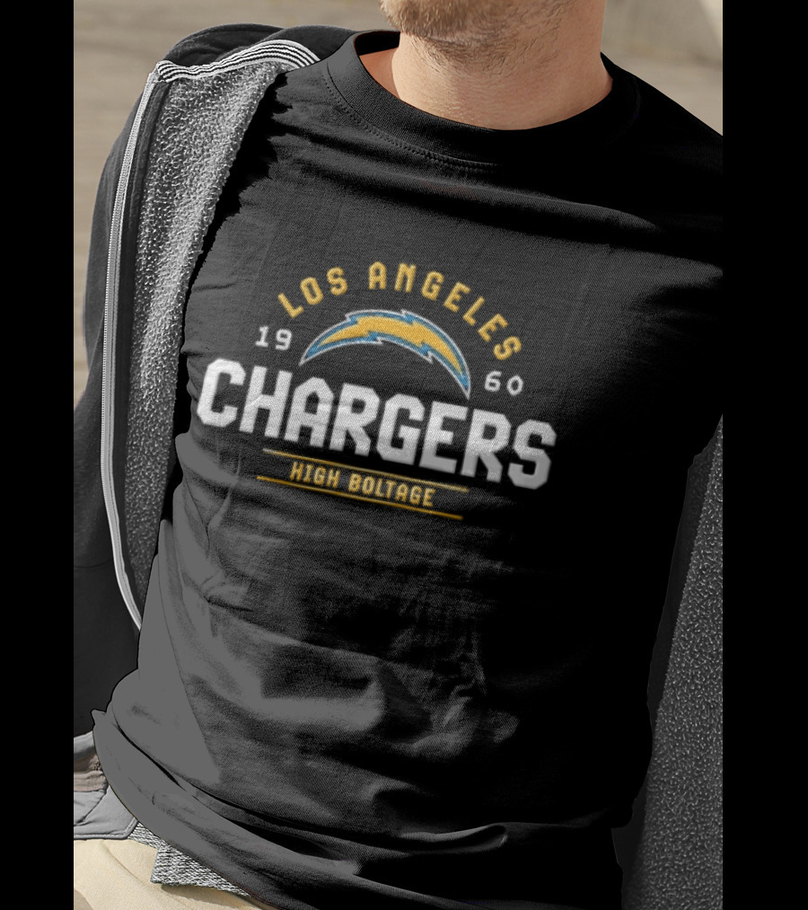 Los Angeles Chargers 1960 High Boltage Lightning Arc T-Shirt