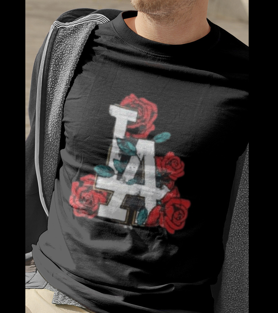 Los Angeles Dodgers LA Roses MLB Team Fan T-Shirt