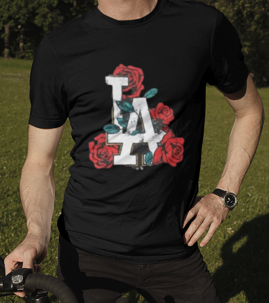 Los Angeles Dodgers LA Roses MLB Team Fan T-Shirt