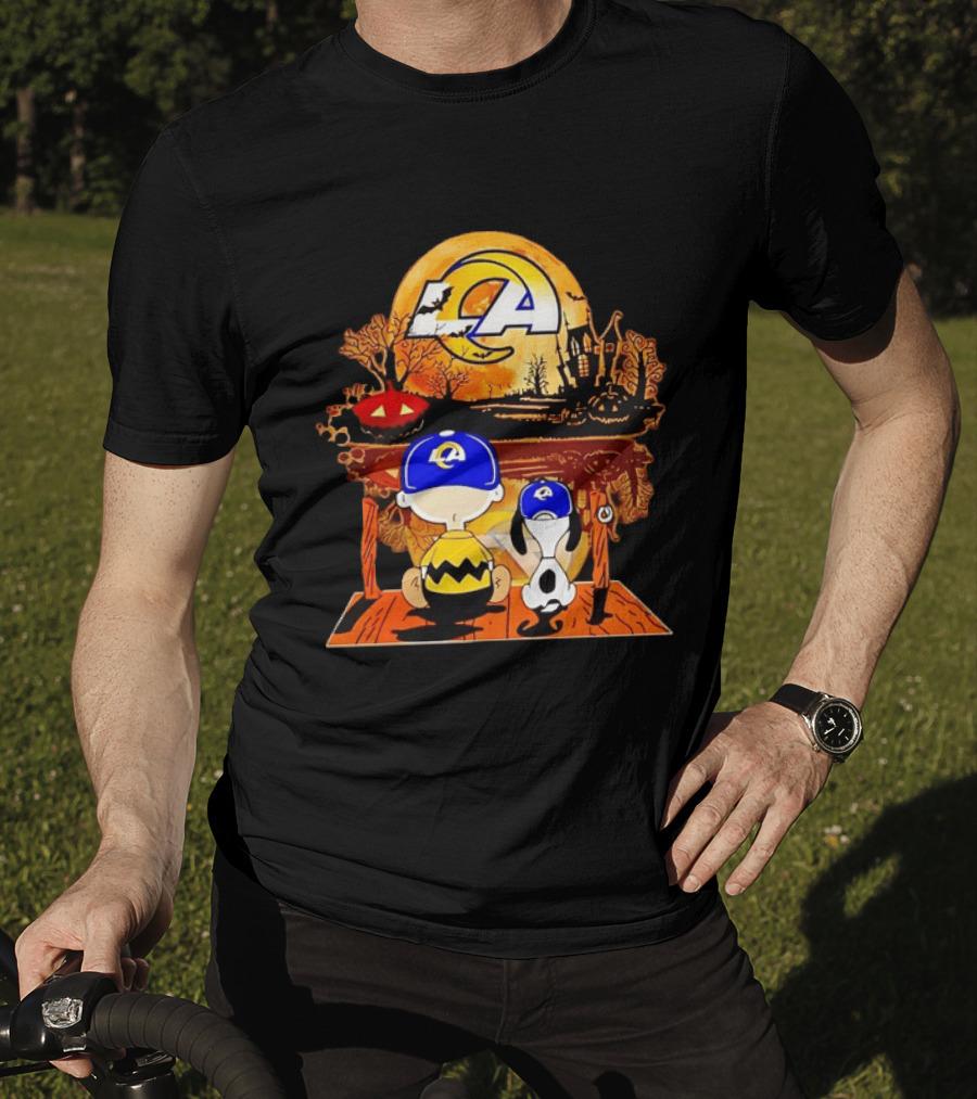 Los Angeles Rams Halloween With Charlie Brown And Snoopy T-Shirt