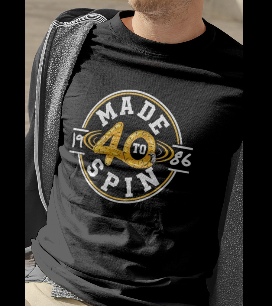 Made 40 To Spin 1986 40th Birthday Retro Year Celebrating Milestone T-Shirt