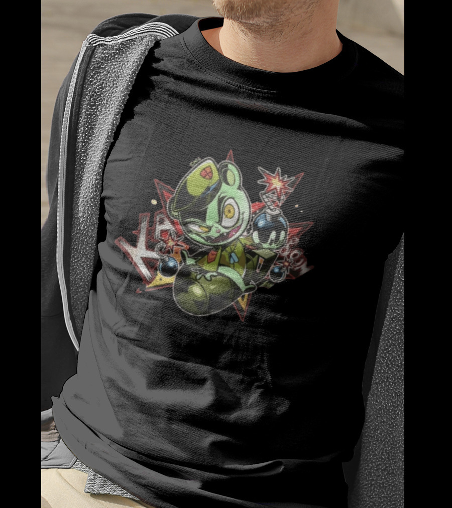 Flippy Happy Tree Friends 2026 Cartoon Character Holding Explosive Bombs T-Shirt