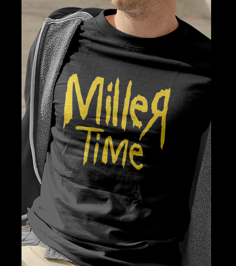 Miller Time Catchphrase Beer Culture Vintage Style Retro Yellow T-Shirt