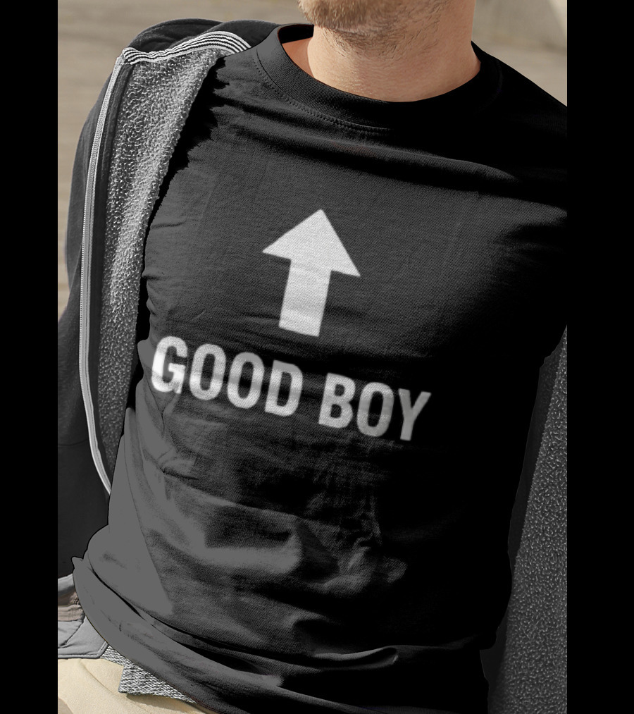 Good Boy White Up Arrow T-Shirt