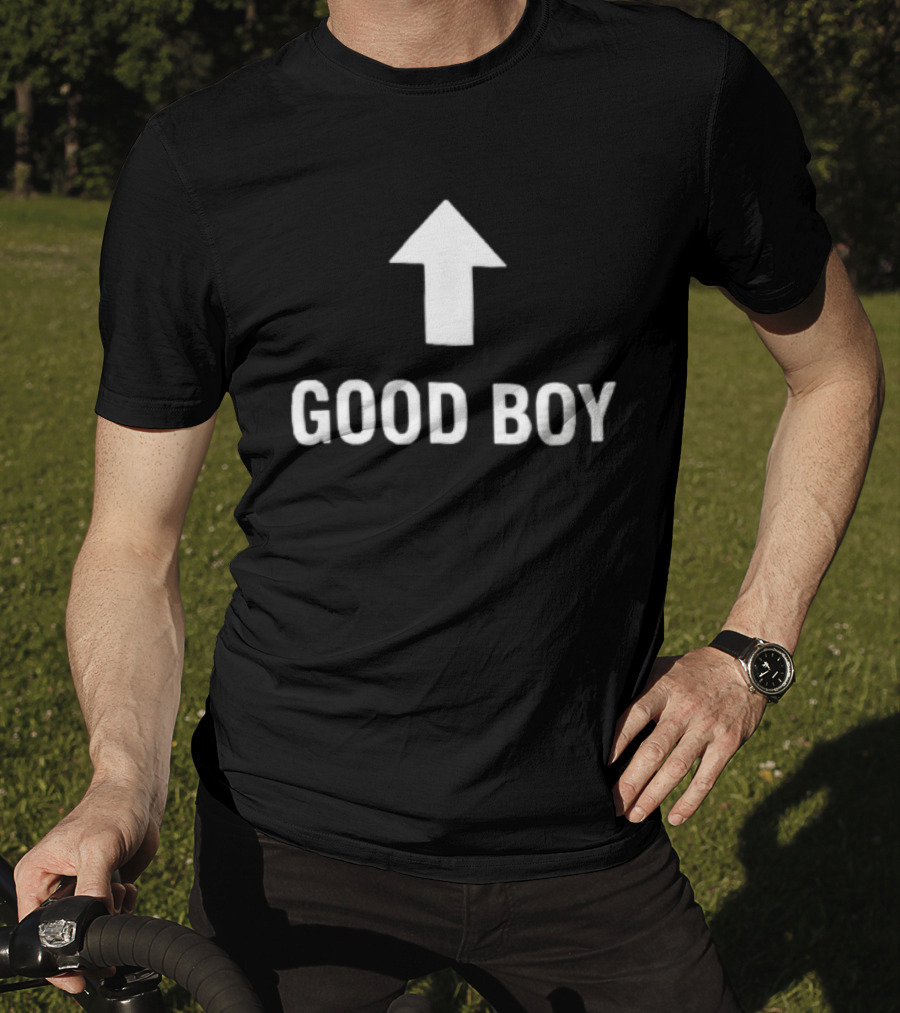 Good Boy White Up Arrow T-Shirt