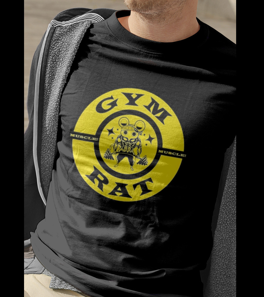 Gym Rat Muscle Fitness Workout Bodybuilding Mouse T-Shirt