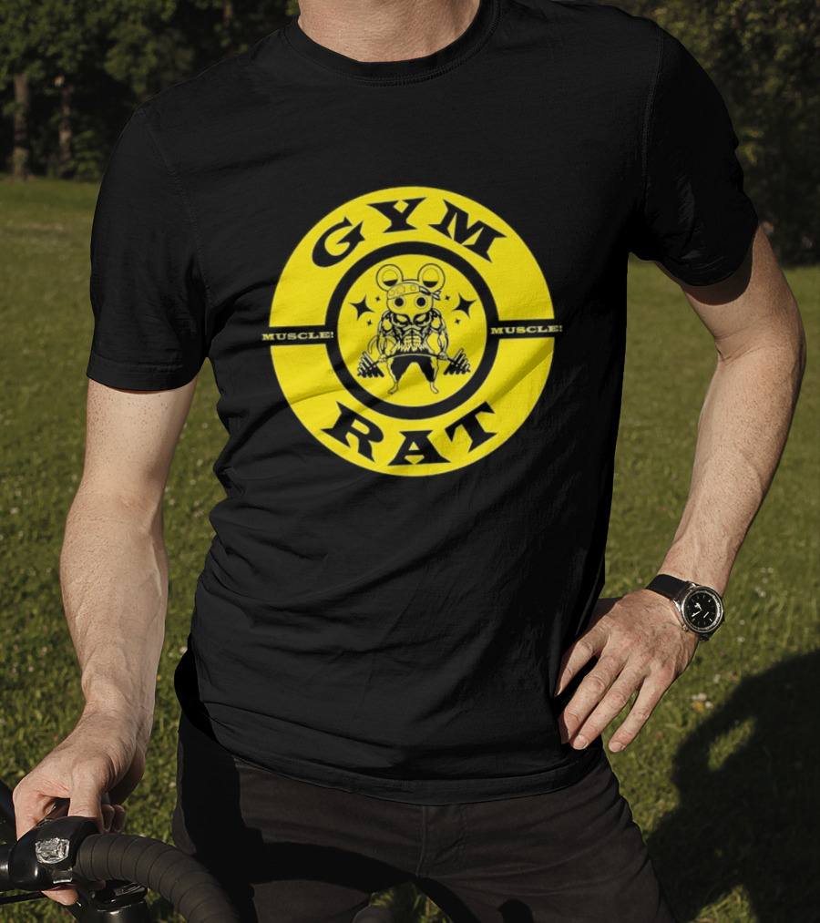 Gym Rat Muscle Fitness Workout Bodybuilding Mouse T-Shirt