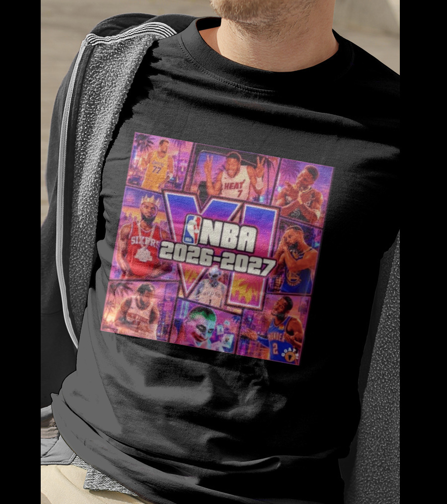 NBA 2026 2027 Grand Theft Auto VI Lakers Heat Bucks Sixers Spurs Joker Thunder T-Shirt