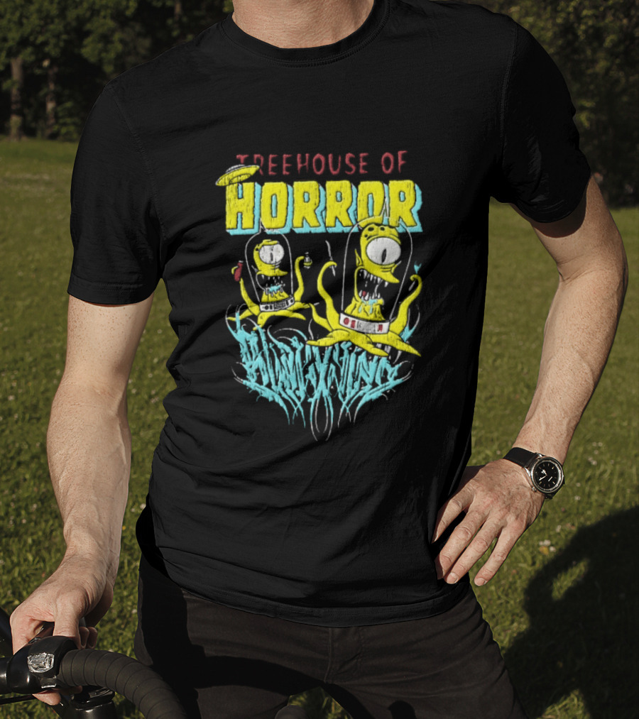 Treehouse Of Horror Kang Kodos Aliens Tentacles Distressed Cartoon T-Shirt