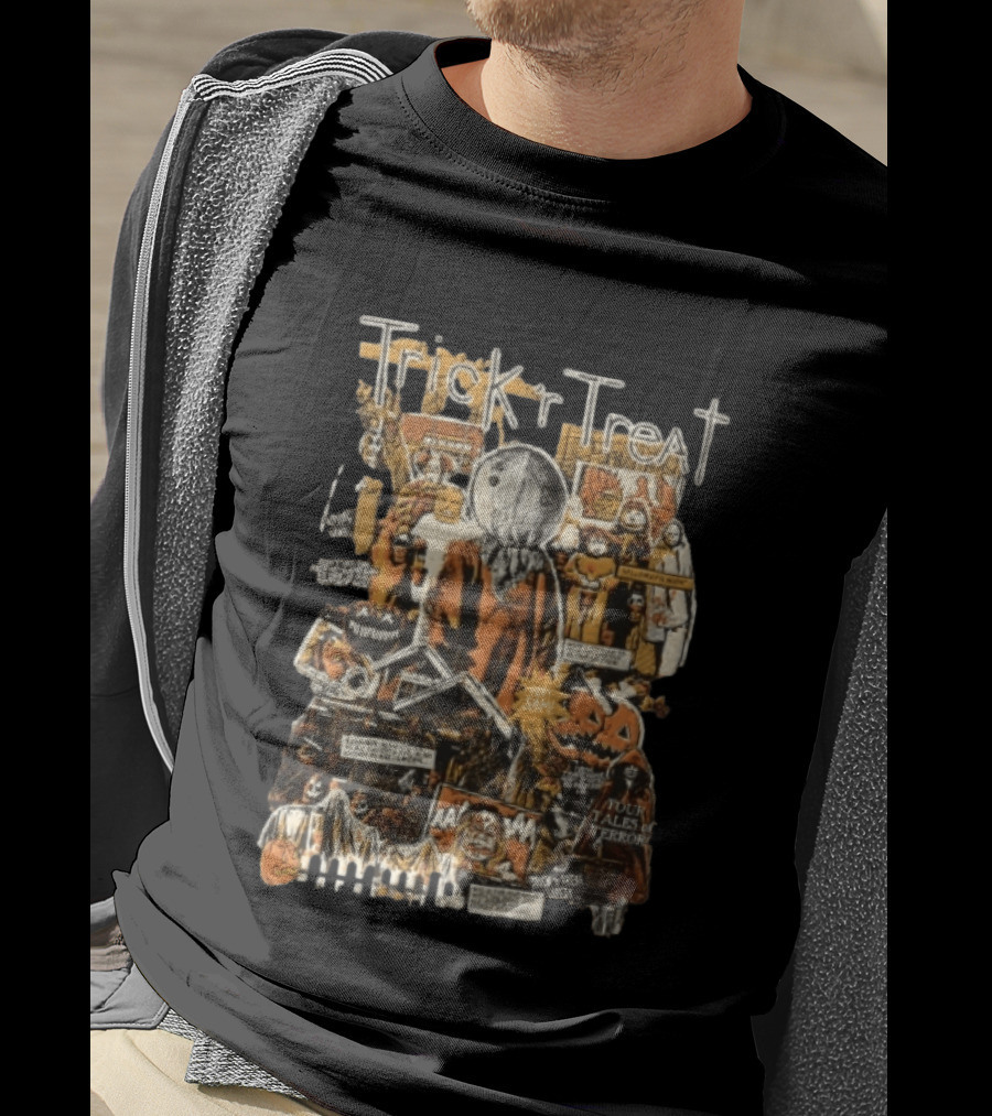 Trick R Treat Sam Halloween Four Tales Of Terror Horror Comic Collage T-Shirt