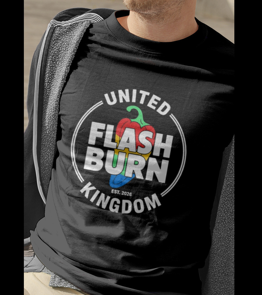 United Flash Burn Kingdom Est 2026 Chili Pepper T-Shirt