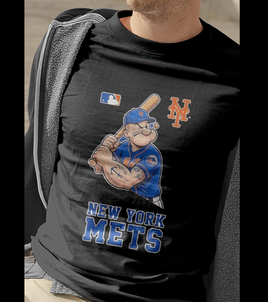 Popeye New York Mets MLB Baseball Battling Mets T-Shirt
