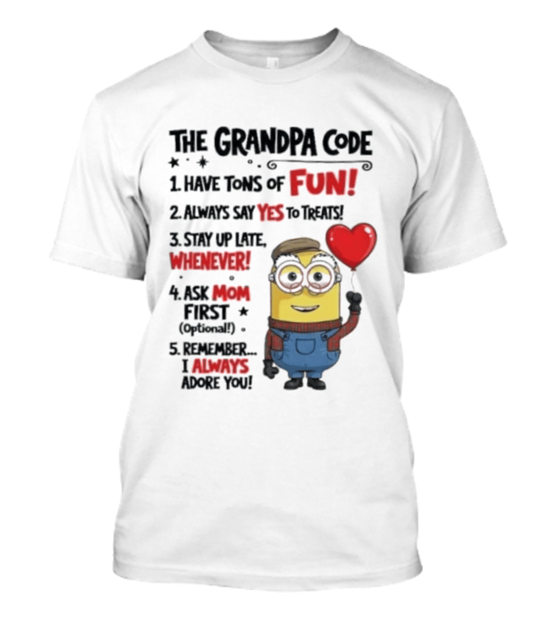 The Grandpa Code Minion Fun Rules Grandfather T-Shirt