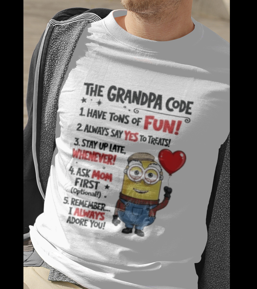 The Grandpa Code Minion Fun Rules Grandfather T-Shirt