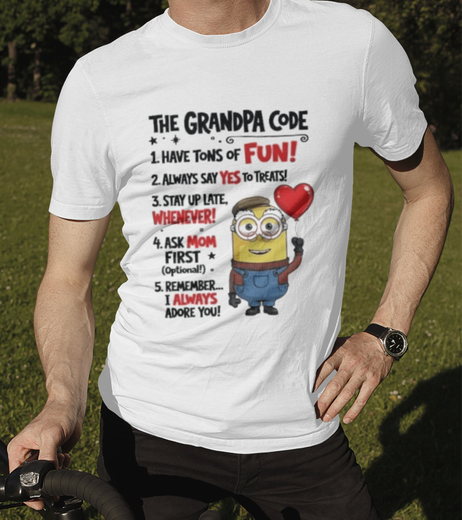 The Grandpa Code Minion Fun Rules Grandfather T-Shirt