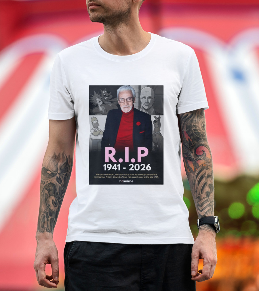 RIP Francisco Reséndez 1941 2026 Scooby Doo Attack On Titan Voice Actor Memorial T-Shirt