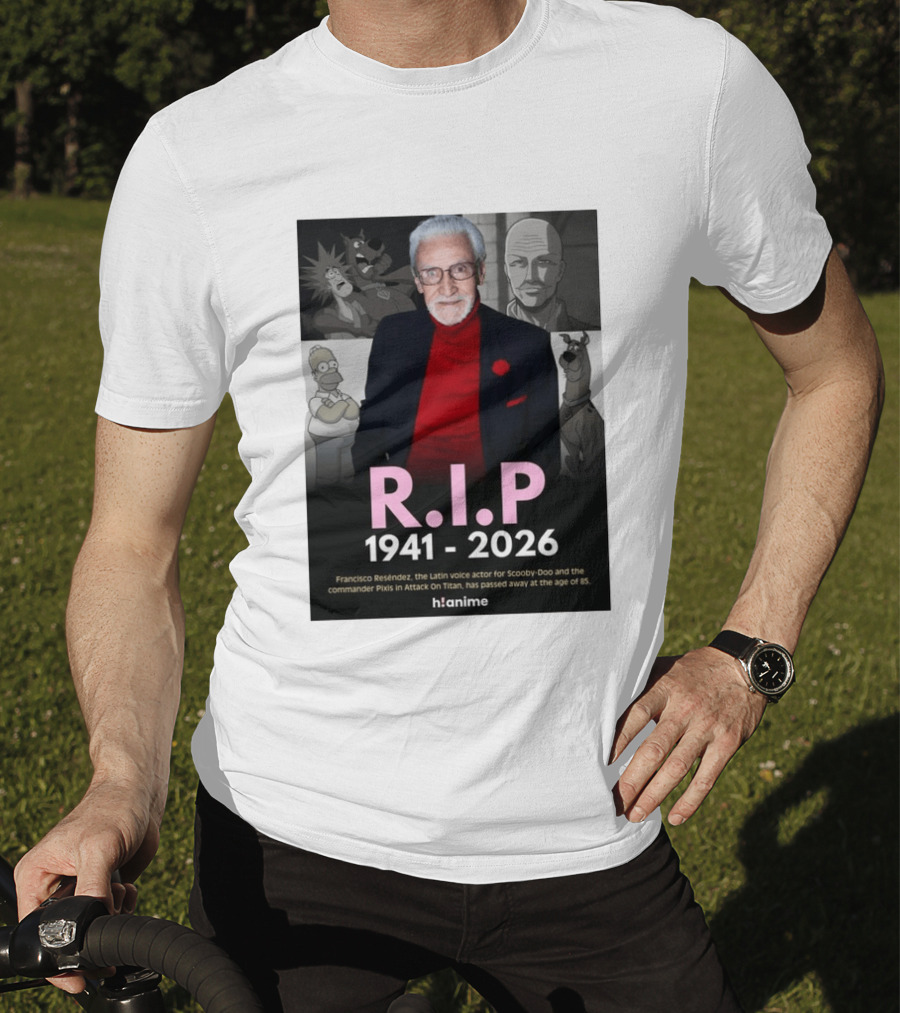 RIP Francisco Reséndez 1941 2026 Scooby Doo Attack On Titan Voice Actor Memorial T-Shirt