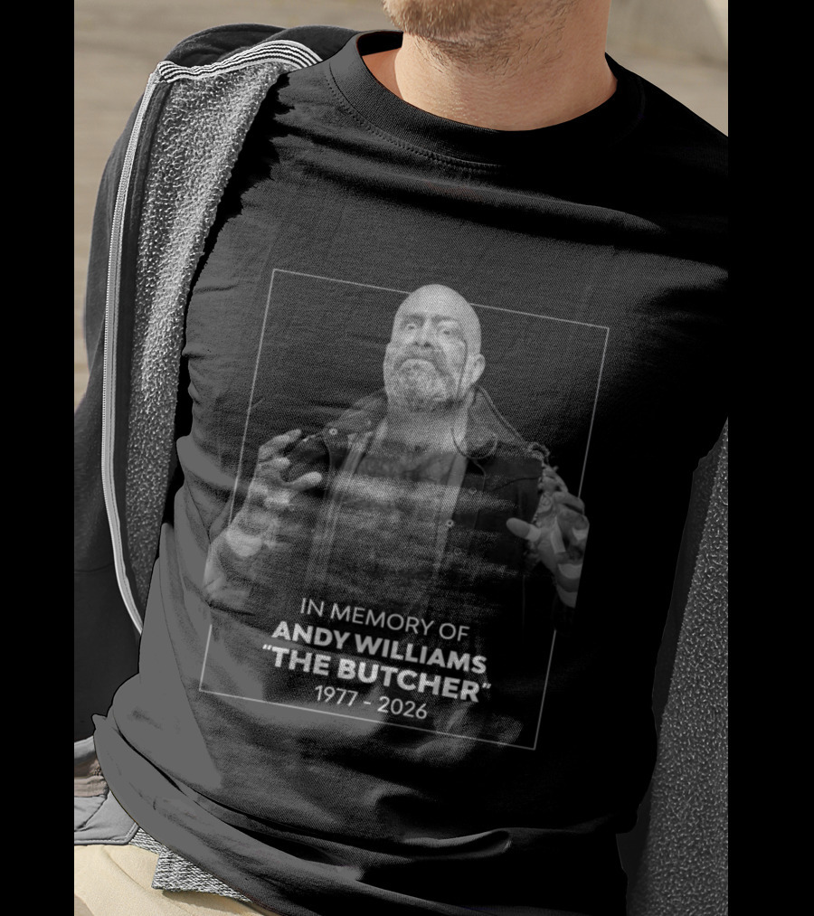Andy Williams The Butcher AEW Memorial 1977 2026 In Memory T-Shirt