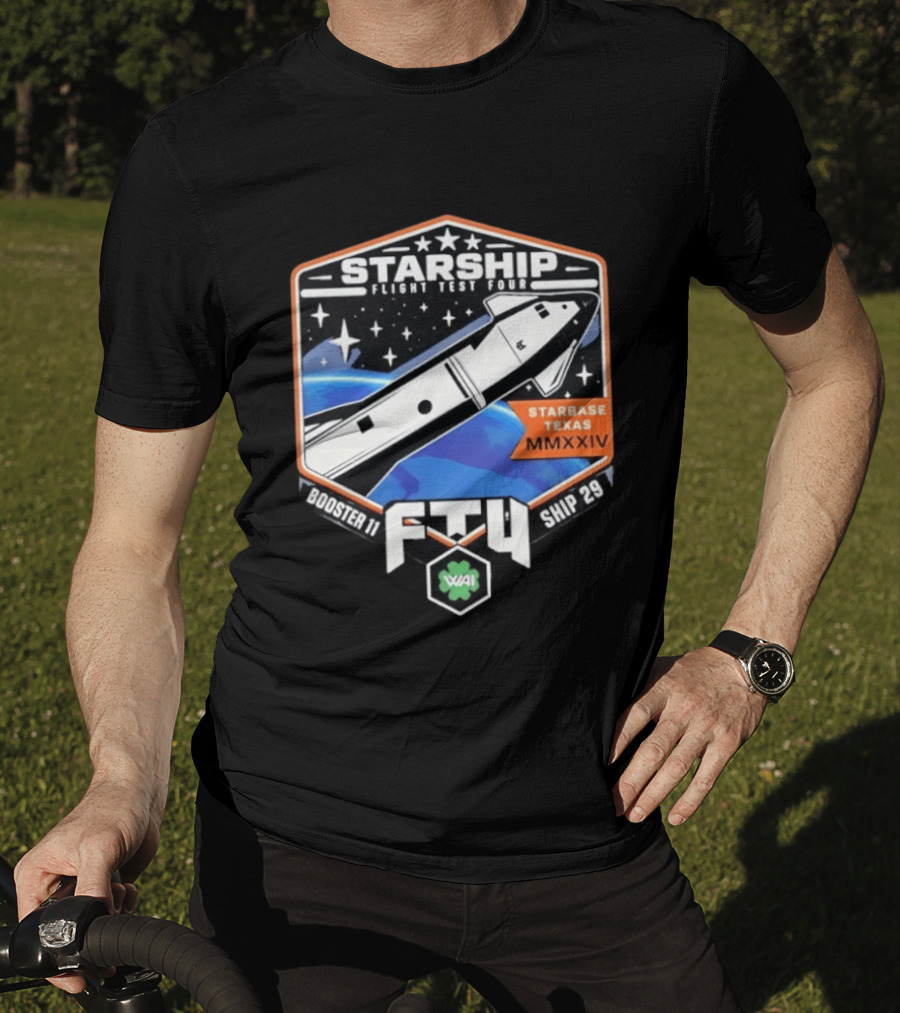 Starship Flight Test Four Starbase Texas MMXXIV Booster 11 Ship 29 F4T WAI T-Shirt