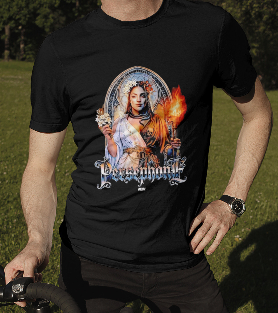 La Diosa Persephone Mythology AEW Wrestling Flame And Flowers T-Shirt