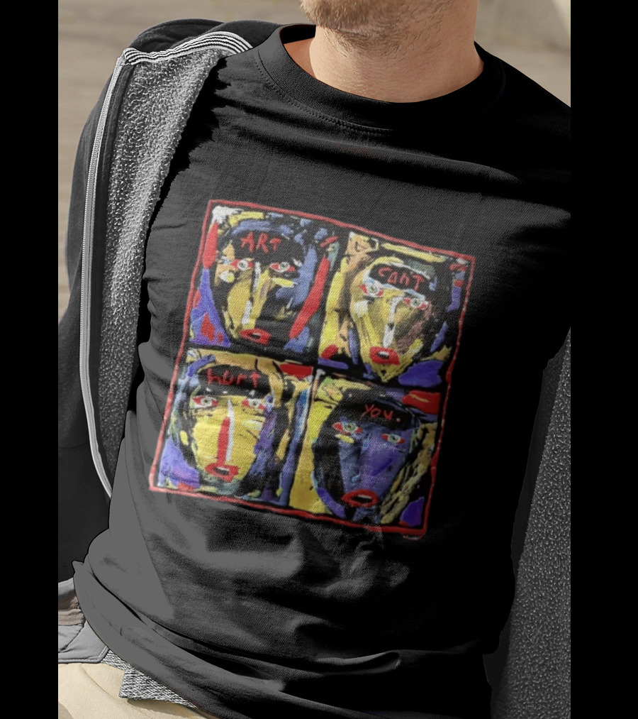 Art Can't Hurt You Faces Expressionist Multi Panel T-Shirt