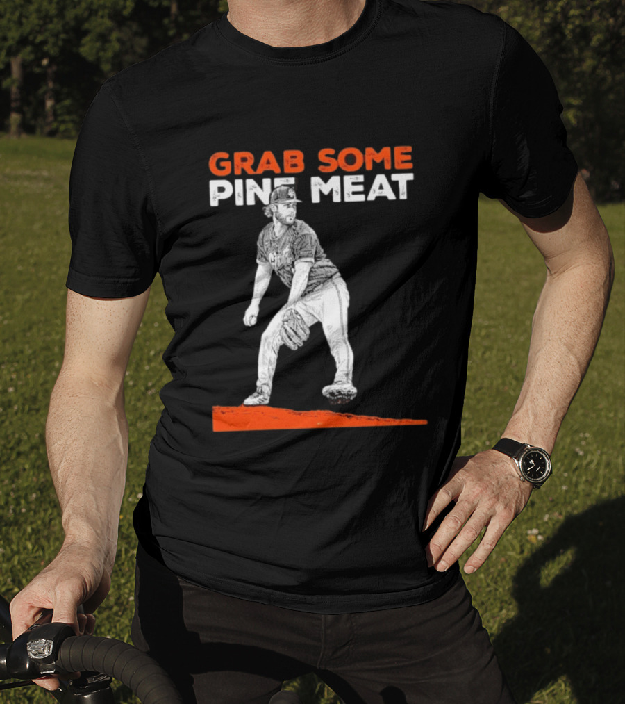 Grab Some Pine Meat SF Giants Mike Krukow Pitching T-Shirt