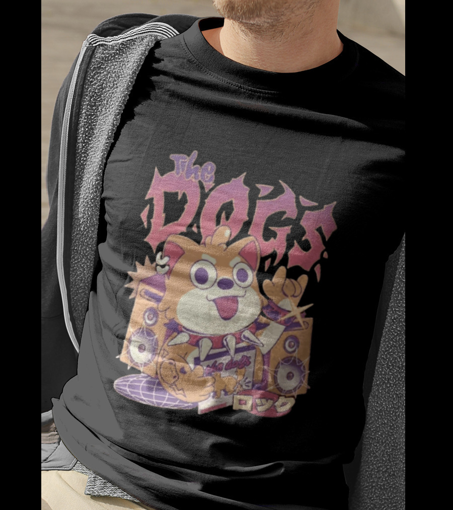 The Dogs Rock Shiba Inu Puppy Punk Rock Music Band With Speakers T-Shirt